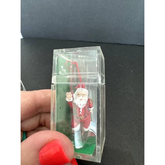 Set of 4 Department 56 Tiny Treasures Articulated Santa Ornaments Christmas - Picture 5 of 6